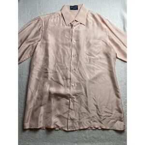 Vintage Givenchy for Chesa Silk Shirt Men’s M Pink 100% Silk Hong Kong